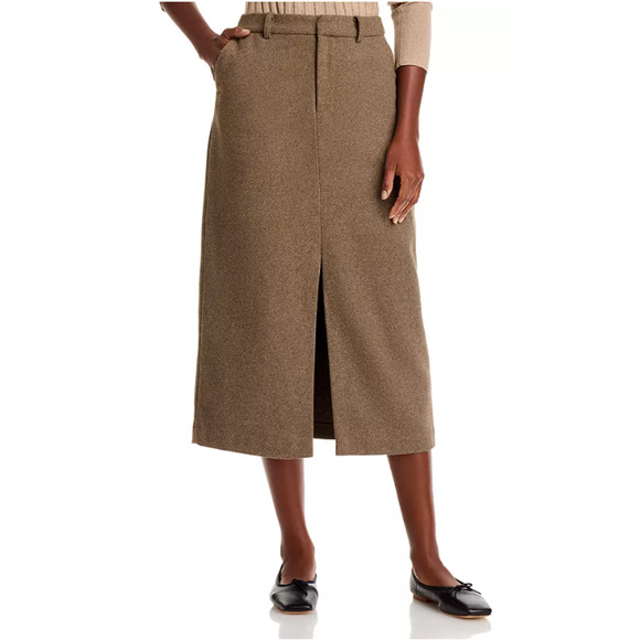 RAILS WOMENS SIZE 2 CAROLINA WOOL BLEND PENCIL MIDI SKIRT HAZELNUT BROWN NEW - Picture 1 of 14